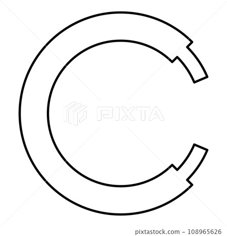 Rope line hawser cable electric circle shape for car contour outline line icon black color vector illustration image thin flat style 108965626