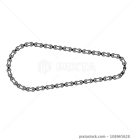 Chain bicycle bike motorcycle element contour outline line icon black color vector illustration image thin flat style 108965628