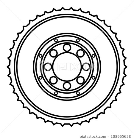 Car clutch flywheel cohesion transmission auto part plate kit repair service contour outline line icon black color vector illustration image thin flat style Car clutch flywheel cohesion transmission auto part plate kit repair service contour outline line icon black color vector illustration image thin flat style 108965638