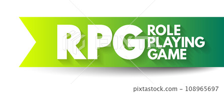 RPG - Role-Playing Game is a game in which players assume the roles of characters in a fictional setting, acronym text concept background 108965697