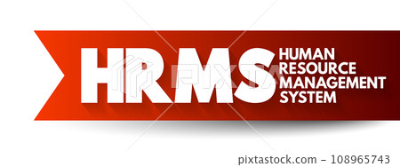 HRMS Human Resource Management System - suite of software applications used to manage human resources and related processes, acronym text concept background 108965743