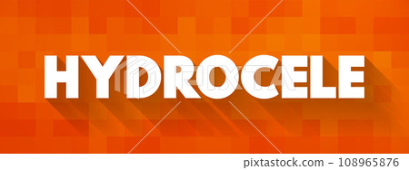 Hydrocele is a type of swelling in the scrotum that occurs when fluid collects in the thin sheath surrounding a testicle, text concept for presentations and reports 108965876