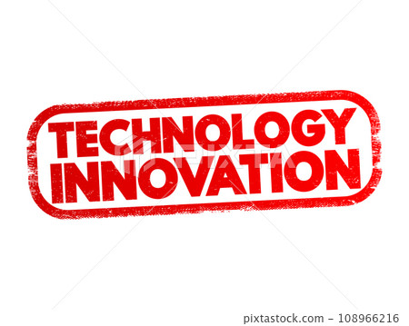 Technology Innovation text stamp, concept background 108966216