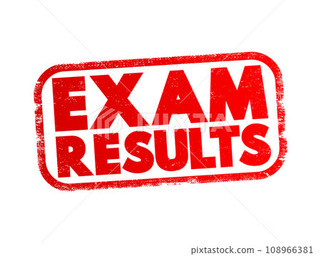 Exam Results text stamp, concept background 108966381