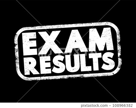Exam Results text stamp, concept background 108966382