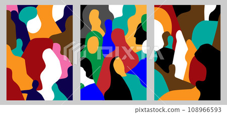 Group of people abstract vector illustration , multicolored horizontal background Group of people abstract vector illustration , multicolored horizontal background 108966593