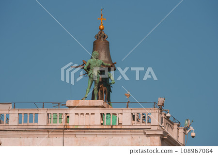 Ancient astronomical clock - Torre dell' Orologio - in the St. Marks Square in Venice Italy Ancient astronomical clock - Torre dell' Orologio - in the St. Marks Square in Venice Italy 108967084