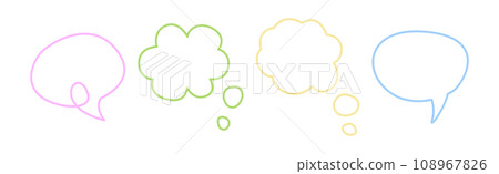 Colorful Empty Speech Bubble and Balloon Vector Set 108967826