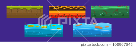 Different Ground Game Platform Level Design Vector Set Different Ground Game Platform Level Design Vector Set 108967845