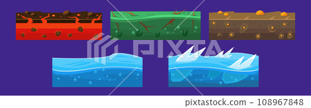 Different Ground Game Platform Level Design Vector Set Different Ground Game Platform Level Design Vector Set 108967848