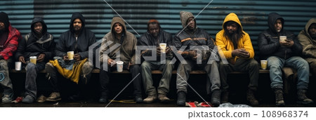 Homeless people in homeless shelter Homeless people in homeless shelter 108968374