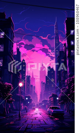 Empty city streets after sunset Empty city streets after sunset 108968467