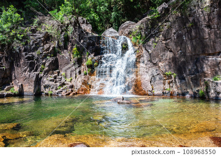 Waterfall called Cascata do Tahiti or also known as Fecha de Barcas in Northern Portugal located near Ermida in the region Braga, Peneda Geres National Park Waterfall called Cascata do Tahiti or also known as Fecha de Barcas in Northern Portugal located near Ermida in the region Braga, Peneda Geres National Park 108968550
