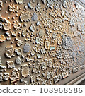Grey mold on a brown wall.  108968586