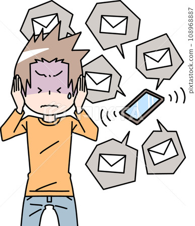 一個因收到電子郵件而感到害怕的男人 108968887