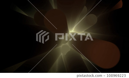 Close-up of motion of abstract blur cylinder shapes with illumination. Black background. 108969223