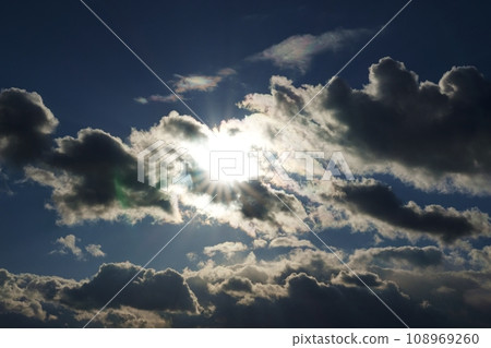 Winter sky sunlight and colored clouds, telephoto, sky limited, 220114pm 108969260