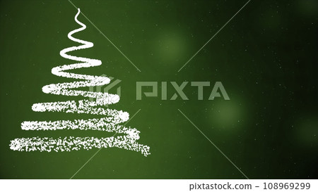 Animated Christmas tree with falling snowflakes on green background. Christmas mood. Animated Christmas tree with falling snowflakes on green background. Christmas mood. 108969299