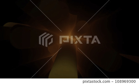 Close-up of motion of abstract blur cylinder shapes with illumination. Black background. 108969300