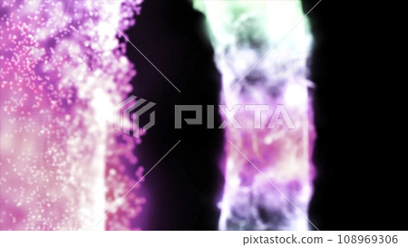 Abstract bright and colorful transparent structure moving on the circle. Black background. Abstract bright and colorful transparent structure moving on the circle. Black background. 108969306