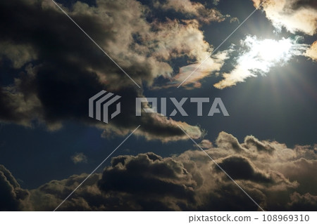 Winter sky sunlight and colored clouds, telephoto, sky limited, 220114pm 108969310