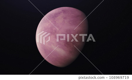 Abstract animation of unknown pink planet rotating in outer space. Animation. Abstract pink planet orbiting in space with evolving atmosphere and stars Abstract animation of unknown pink planet rotating in outer space. Animation. Abstract pink planet orbiting in space with evolving atmosphere and stars 108969719