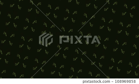 Abstract hypnotic spinning motion of multiple rows of white triangles. Motion. Bright background changing color from green to yellow. Abstract hypnotic spinning motion of multiple rows of white triangles. Motion. Bright background changing color from green to yellow. 108969858