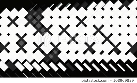 Black and white abstract animation of geometric patterns appearing and disappearing one by one on the black background. Animation. Flat 2d Seamless loop Black and white abstract animation of geometric patterns appearing and disappearing one by one on the black background. Animation. Flat 2d Seamless loop 108969859