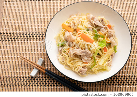 Handmade salt fried noodles 108969905