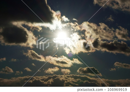Winter sky sunlight and colored clouds, telephoto, sky limited, 220114pm 108969919