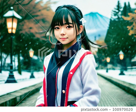 冬季公園裡的女孩 108970020