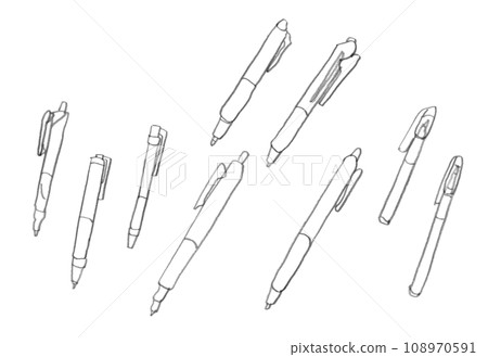 Ballpoint pen: a drawing made with a pencil Ballpoint pen: a drawing made with a pencil 108970591