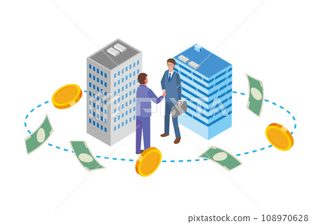 Image illustration of a businessman's contract Image illustration of a businessman's contract 108970628