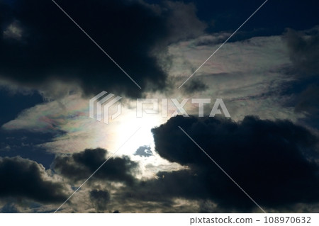 Winter sky sunlight and colored clouds, telephoto, sky limited, 220114pm 108970632