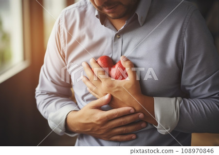 3D halogram of a heart against the background of a human silhouette, study of heart disease by AI, AI in the development of treatment for heart disease 3D halogram of a heart against the background of a human silhouette, study of heart disease by AI, AI in the development of treatment for heart disease 108970846