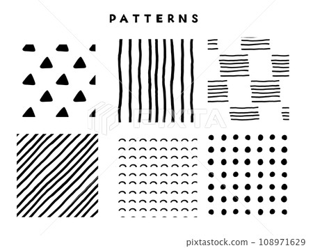Monochrome simple hand drawn pattern Monochrome simple hand drawn pattern 108971629