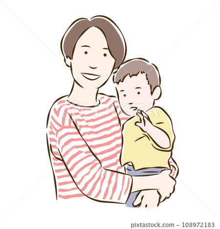 A mother holding a baby 108972183