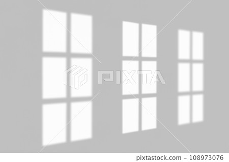 Window shadow drop on white wall background 108973076