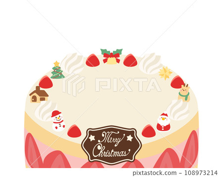 Christmas cake frame 2 horizontal white background 108973214