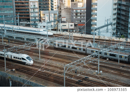 Photo of a train on the tracks at Hakata Station 108973385