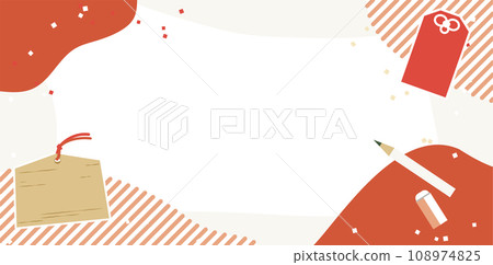 新年賀卡考試支援圖像插畫框架素材 108974825