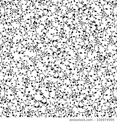 Full black and white leaves pattern 108974999