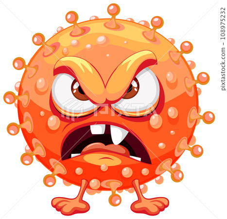 Bacteria Germ Virus Monster Cartoon Character 108975232
