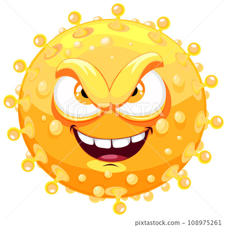 Yellow Bacteria Germ Virus Monster Cartoon Character Yellow Bacteria Germ Virus Monster Cartoon Character 108975261