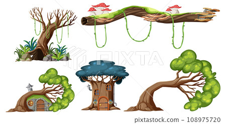 Enchanting Set of Trees and Hobbit Tree House Enchanting Set of Trees and Hobbit Tree House 108975720