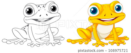 Yellow Frog Cartoon Yellow Frog Cartoon 108975721