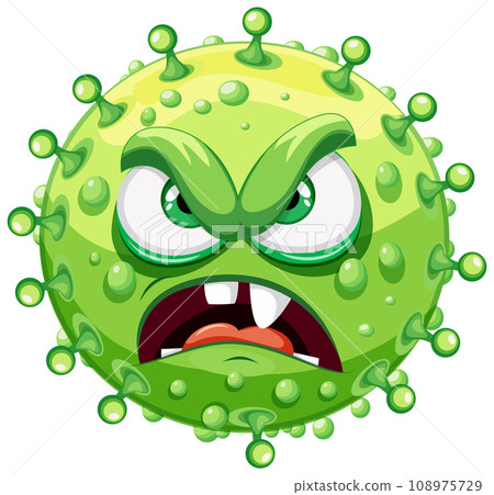 Green Bacteria Germ Virus Monster Cartoon Character Green Bacteria Germ Virus Monster Cartoon Character 108975729