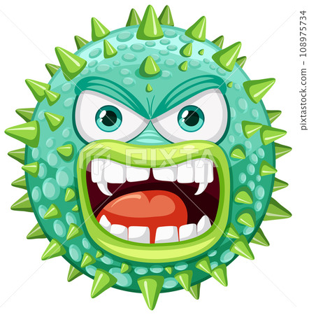 Spiky Bacteria Germ Virus Monster Cartoon Character Spiky Bacteria Germ Virus Monster Cartoon Character 108975734