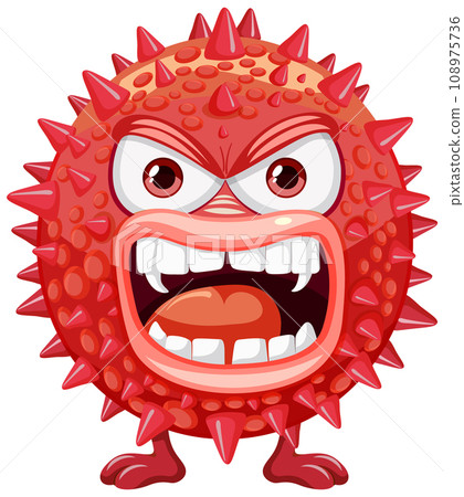 Spiky Bacteria Germ Virus Monster Cartoon Character Spiky Bacteria Germ Virus Monster Cartoon Character 108975736