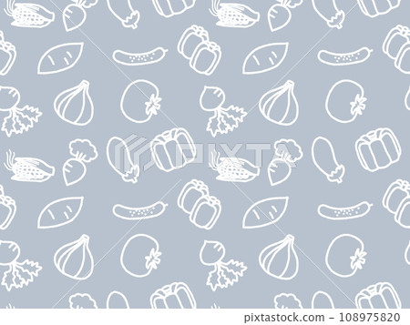 Vegetable seamless pattern B-3’ white background Vegetable seamless pattern B-3’ white background 108975820